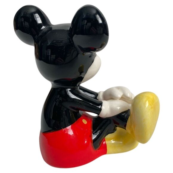 Vintage Disney Malaysia Mickey & Minnie Mouse Sitting Ceramic Figurines Set of 2 - Picture 9 of 11